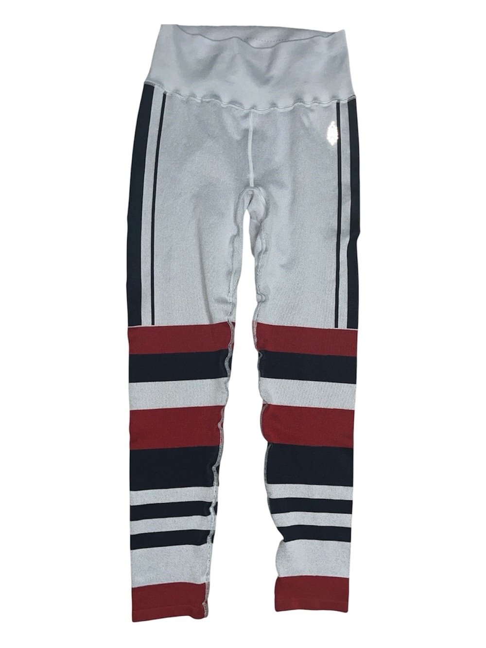 1498. FREE PEOPLE Myoko Jacquard Leggings in Ivory Retro Stripes NWT $128 - Picture 5 of 5
